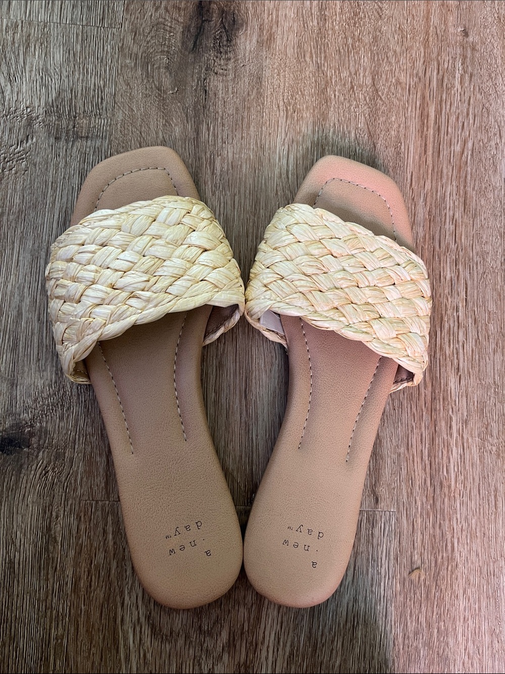 A New Day Braided Slide Sandals in Natural Straw - Women